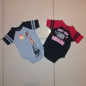 2 Toddler Jersey Style Onsies